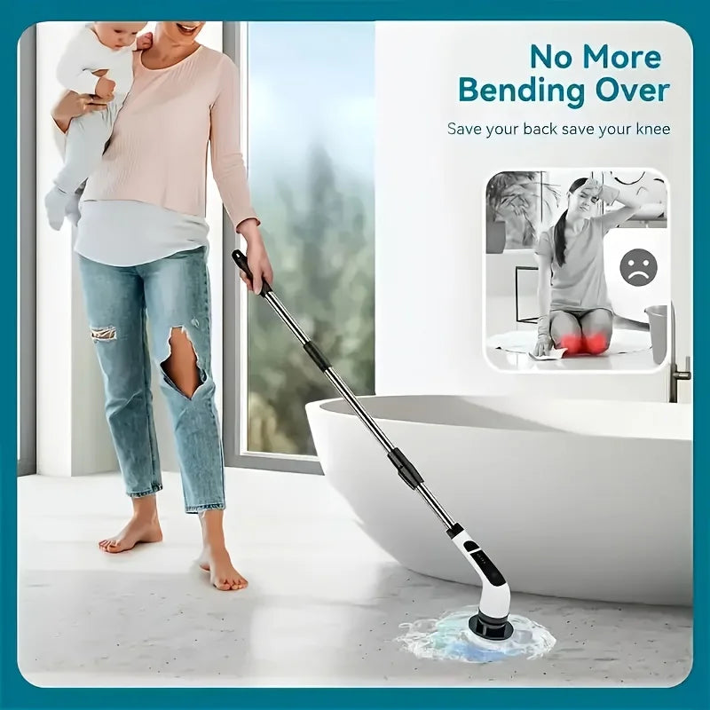 PowerScrub Pro™️ Cordless Electric Spin Scrubber (9-in-1)
